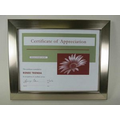 8.5"x11" Brushed Silver Wood Core Certificate Frame
